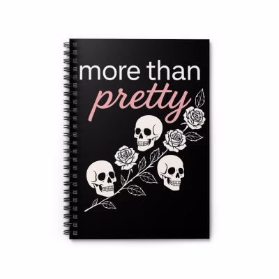 More Than Pretty Aesthetic Journal, School Supplies, Unique Notepad, Trendy Stationery, Black - One Size