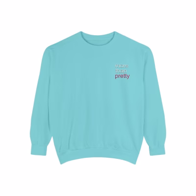 Embroidered More Than Pretty Sweatshirt - Chalky Mint, M