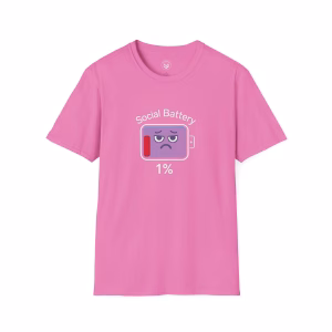 Social Battery 1%, Unisex Graphic Tee, Perfect for Introverts, Gift for Friends, Anxiety T-Shirt - Image 10