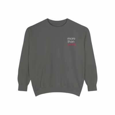 Embroidered More Than Pretty Sweatshirt - Pepper, XL