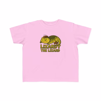 Lizardy the Lizard - Cute Toddler Tee - Adorable Animal Shirt, Kids Fashion, Fun Gift, Playtime Wear, Birthday Outfit - Pink, 5-6T