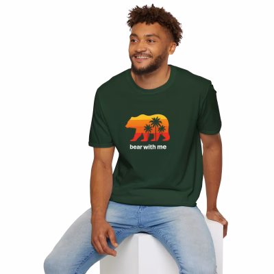 Bear With Me Bear T-Shirt - S, Forest Green