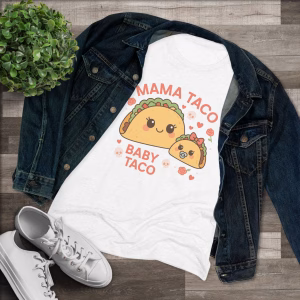 Cute Mama Taco Baby Taco Triblend Tee for Taco Lovers - Image 5