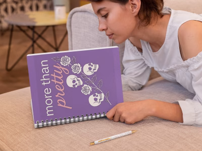 More Than Pretty Aesthetic Journal, School Supplies, Unique Notepad, Trendy Stationery, Purple
