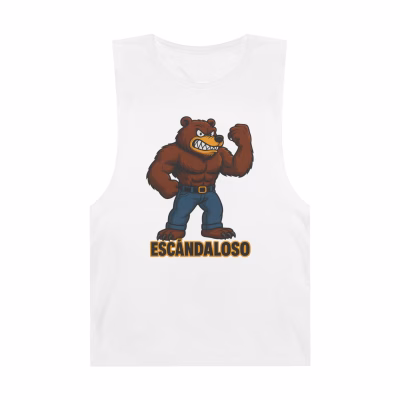 Escandaloso Unisex Barnard Tank - Fun Graphic Tee for Summer, Beach Outing, Workout, Casual Wear, Gift for Friends - White, M