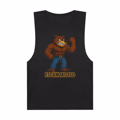Escandaloso Unisex Barnard Tank - Fun Graphic Tee for Summer, Beach Outing, Workout, Casual Wear, Gift for Friends - Black, XL