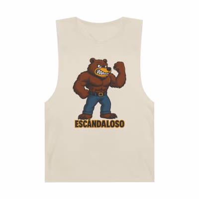 Escandaloso Unisex Barnard Tank - Fun Graphic Tee for Summer, Beach Outing, Workout, Casual Wear, Gift for Friends - Ecru, XL