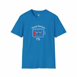Social Battery 1%, Unisex Graphic Tee, Perfect for Introverts, Gift for Friends, Anxiety T-Shirt - Image 4
