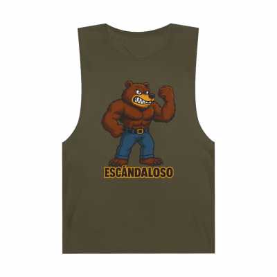 Escandaloso Unisex Barnard Tank - Fun Graphic Tee for Summer, Beach Outing, Workout, Casual Wear, Gift for Friends - Army, M