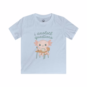I Axolotl Questions T-Shirt - Adorable Axolotl in Desk at School - Image 4