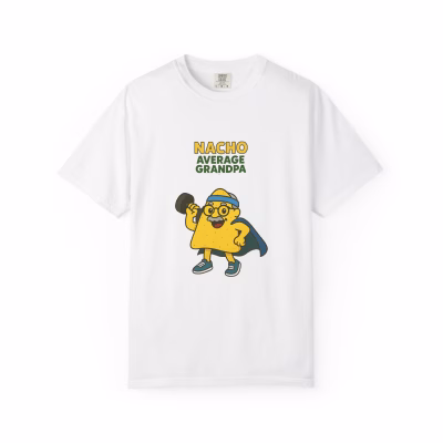 Nacho Average Grandpa T-Shirt, Funny Gift for Grandparents, Unisex Humor Tee, Perfect for Father's Day, Casual Wear, Comedy Apparel - White, 2XL