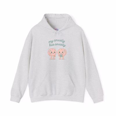 My Anxiety Has Anxiety Hoodie - Anxiety Awareness Cozy Hoodie - M, Ash