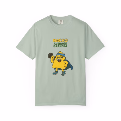 Nacho Average Grandpa T-Shirt, Funny Gift for Grandparents, Unisex Humor Tee, Perfect for Father's Day, Casual Wear, Comedy Apparel - Bay, S