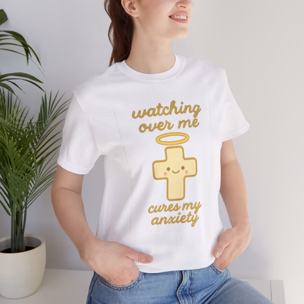 Watching Over Me Cures My Anxiety Cute Anxiety Relief T-Shirt, Unisex Jersey Tee, Gift for Mental Health Awareness,Relaxed Fit Top
