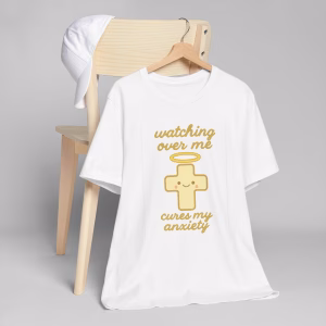 Watching Over Me Cures My Anxiety Cute Anxiety Relief T-Shirt, Unisex Jersey Tee, Gift for Mental Health Awareness,Relaxed Fit Top - Image 4
