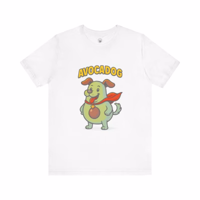 Avocado Dog Unisex Tee, Cute Dog Shirt, Animal Lover Gift, Funny Pet Tee, Casual Summer Top, Dog Mom Shirt - White, M