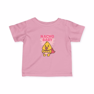 Adorable Nacho Baby Tee for Infants | Cute Baby Shirt for Baby Showers, Birthday Gift, Everyday Wear, Fun Baby Outfit - Pink, 18M