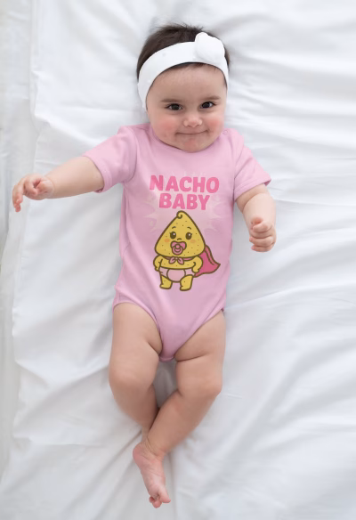 Cute Nacho Baby Bodysuit, Baby Shower Gift, Infant Apparel, Funny Baby Outfit, Newborn Clothes, Cute Baby Gift