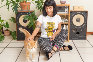 Nacho Cat Unisex Tee, Fun Graphic T-Shirt for Cat Lovers, Superhero Cat Design, Gift for Cat Owners, Perfect for Birthdays and Celebrations - Image 2