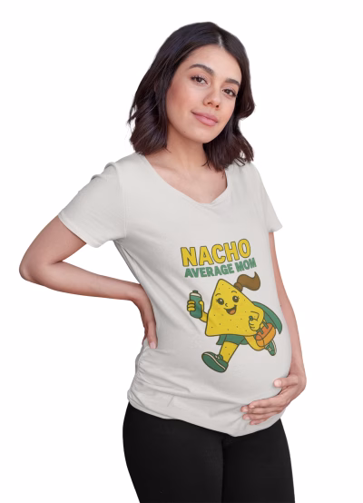 Nacho Average Mom Tee, Funny Mom Shirt, Unisex Graphic Tee, Gift for Moms, Taco Lover Apparel, Casual Family Wear
