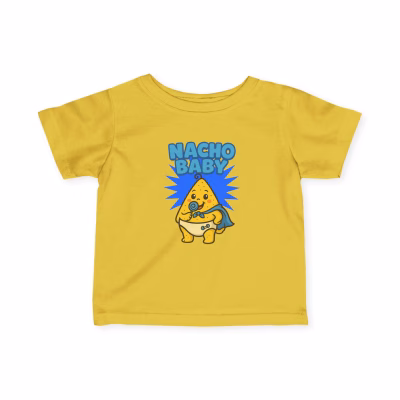 Cute Infant Tee - 'Nacho Baby' Funny Baby T-Shirt, Baby Shower Gift, Infant Casual Wear, Toddler Clothes, Children's Humor Shirt - Butter, 18M