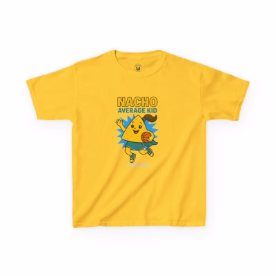 Nacho Average Kid Tee, Kids Cotton T-Shirt, Fun Summer Wear, Birthday Gift, Kids Playtime Shirt - Daisy, M