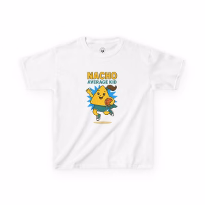 Nacho Average Kid Tee, Kids Cotton T-Shirt, Fun Summer Wear, Birthday Gift, Kids Playtime Shirt - Image 4