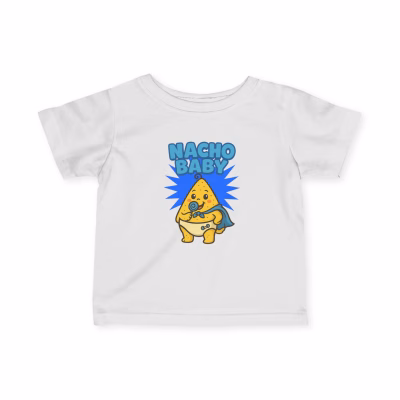 Cute Infant Tee - 'Nacho Baby' Funny Baby T-Shirt, Baby Shower Gift, Infant Casual Wear, Toddler Clothes, Children's Humor Shirt - White, 24M