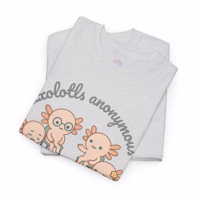 Gildan Mental Health Unisex Tee, Cute Animal Tee, Gift for Animal Lovers, T-Shirt, Quirky Fun Casual Wear, Summer Staple, Axolotl, Feelings - Ash, 3XL