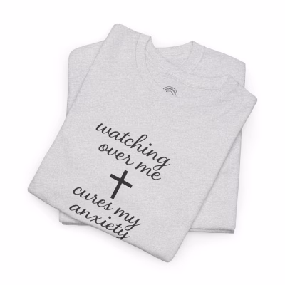 Watching Over Me Cures My Anxiety Faith-Inspired Tee, Christian Comfort Shirt, Inspirational Gift, Relaxation Apparel, Casual Everyday Wear - Ash, S