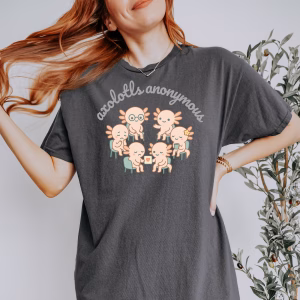 Gildan Mental Health Unisex Tee, Cute Animal Tee, Gift for Animal Lovers, T-Shirt, Quirky Fun Casual Wear, Summer Staple, Axolotl, Feelings - Image 2