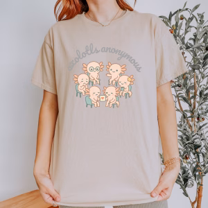 Gildan Mental Health Unisex Tee, Cute Animal Tee, Gift for Animal Lovers, T-Shirt, Quirky Fun Casual Wear, Summer Staple, Axolotl, Feelings - Image 5