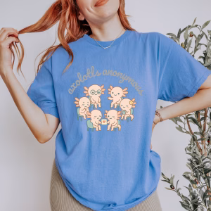 Gildan Mental Health Unisex Tee, Cute Animal Tee, Gift for Animal Lovers, T-Shirt, Quirky Fun Casual Wear, Summer Staple, Axolotl, Feelings - Image 3