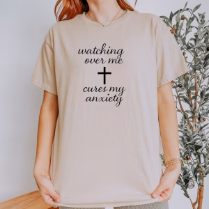 Watching Over Me Cures My Anxiety Faith-Inspired Tee, Christian Comfort Shirt, Inspirational Gift, Relaxation Apparel, Casual Everyday Wear - Image 5