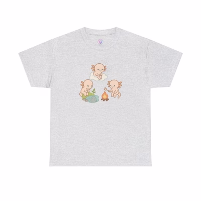 Campfire Axolotl Tee - Ash, 3XL