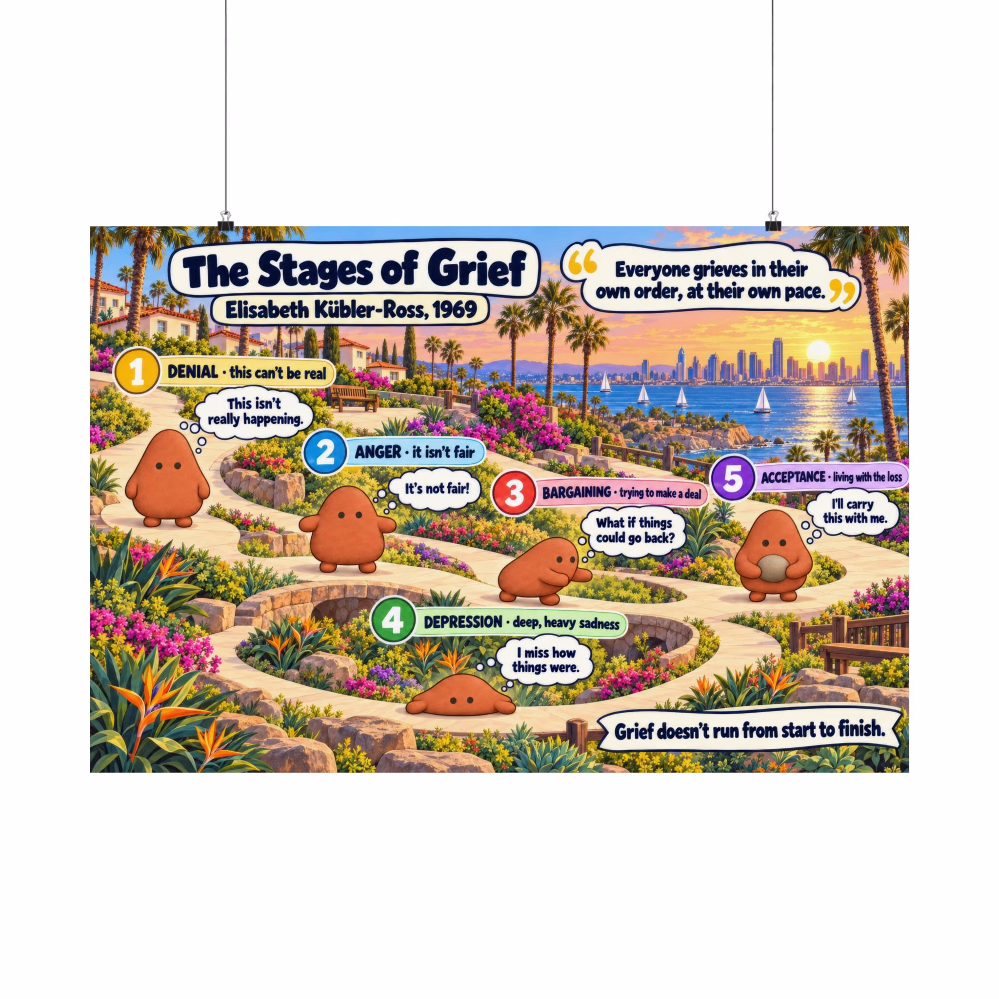 The Stages of Grief — Classroom Poster