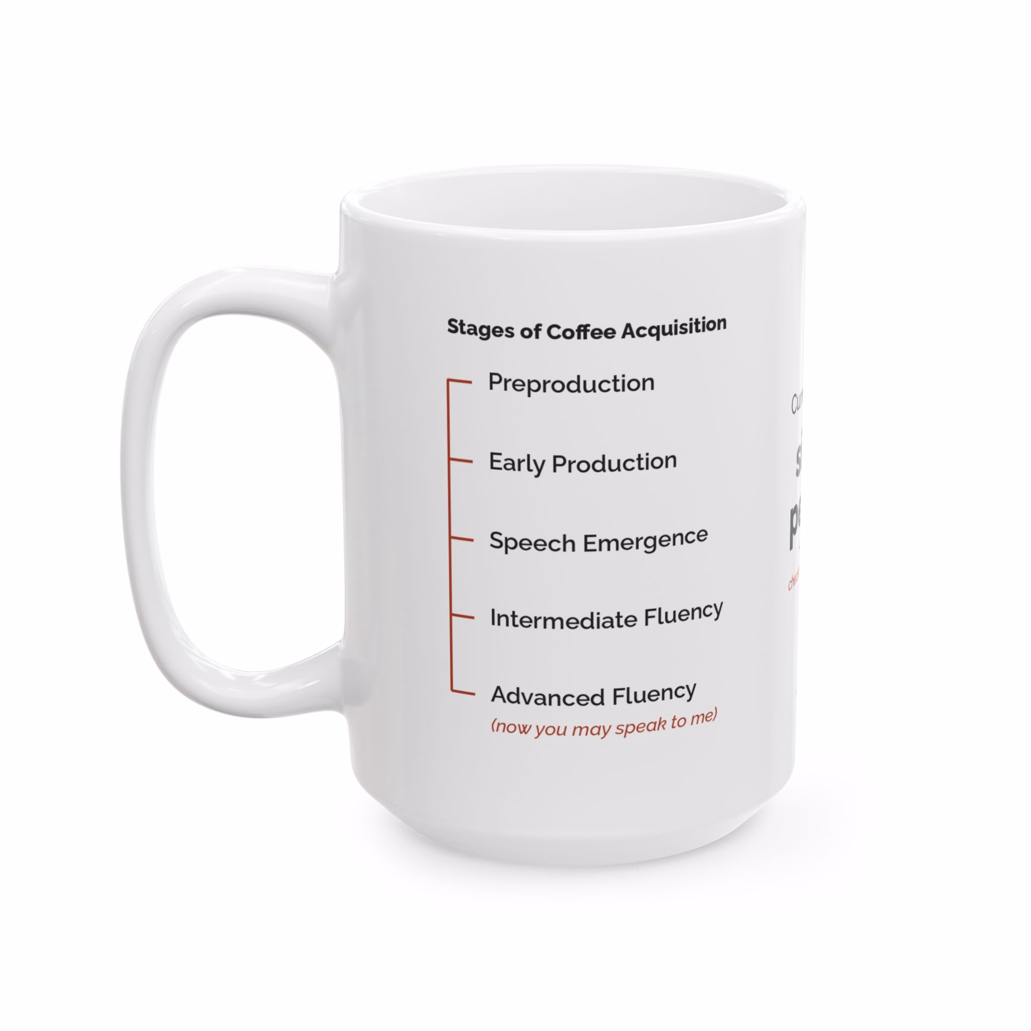Funny ESL Teacher Mug, Silent Period Coffee Mug for ELD Teachers, Bilingual Teacher Gift, Secret Santa Coworker Gift, 15oz - Image 3