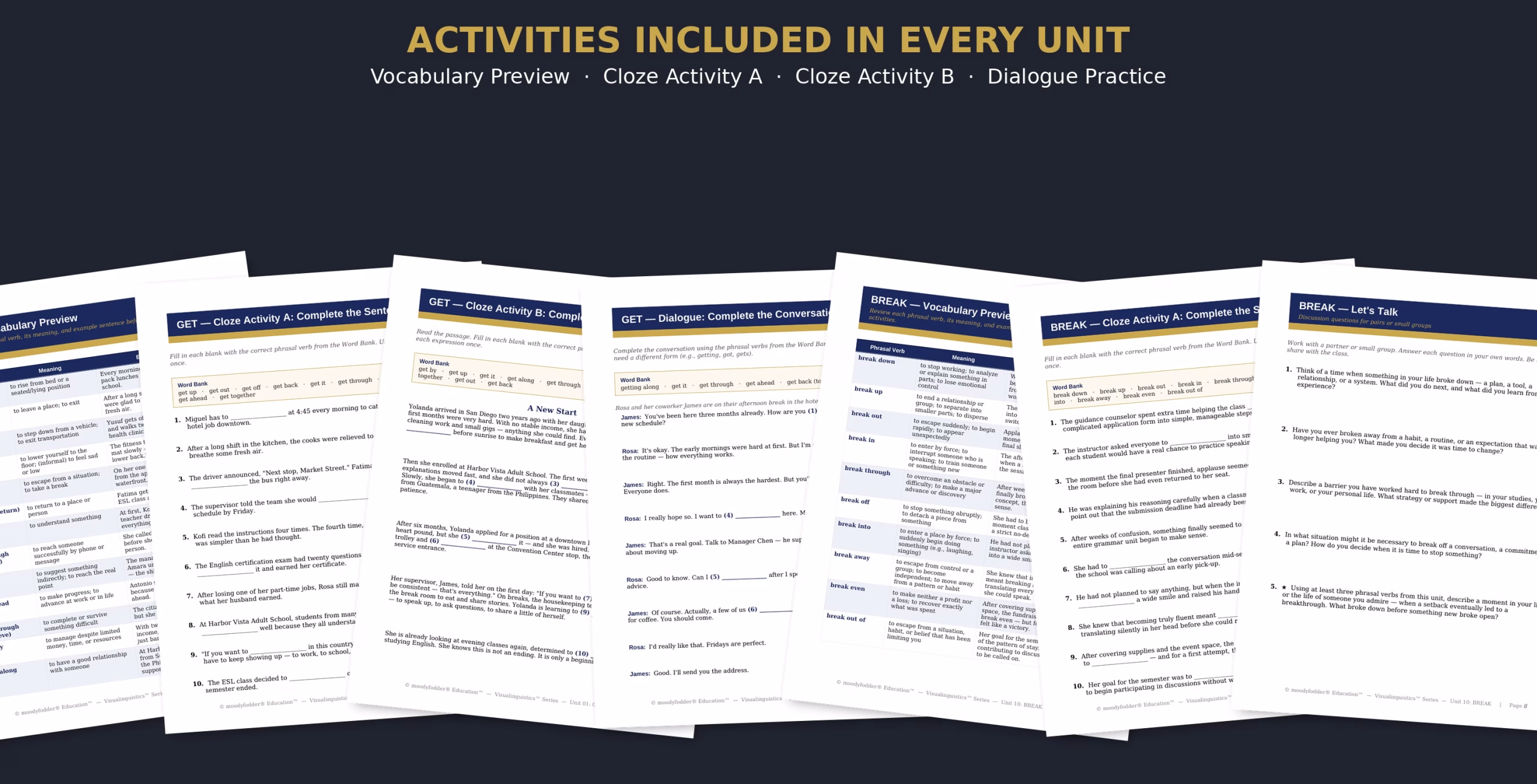 Visualinguistics™ Phrasal Verbs — 10-Unit Bundle for High School & Adult ESL (119-Page PDF) - Image 4