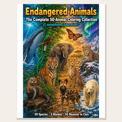 Endangered Animals Coloring Book — The Complete 50-Animal Collection (Printable PDF)
